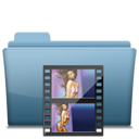 Blue Folder Movie Icon 128x128 png